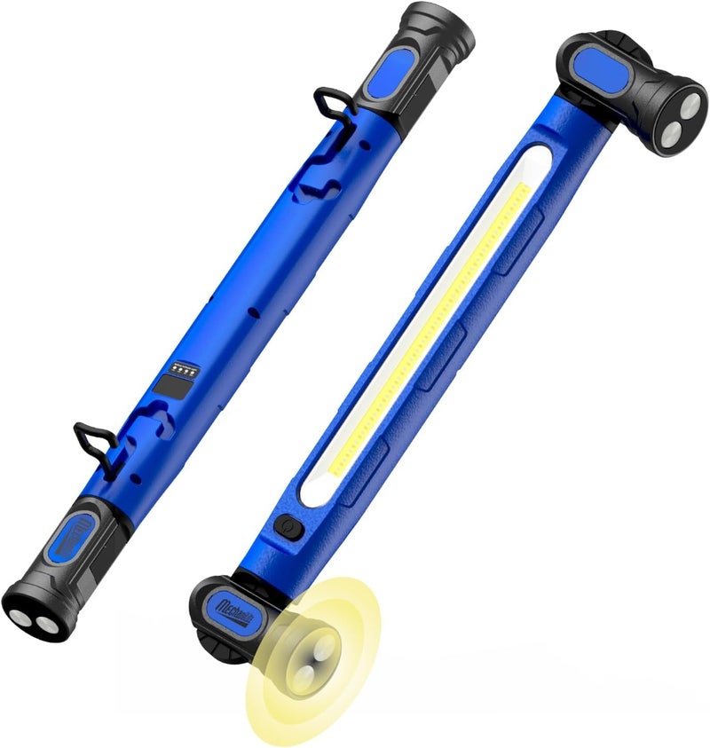 MechaniLite Under Hood Work Light Bar, 3000LM LED Magnetic Light Bar with Hooks, 5200mAh Cordless Rechargeable Hood Light for Mechanic/Car Repairing/Garage-Blue - Image 1